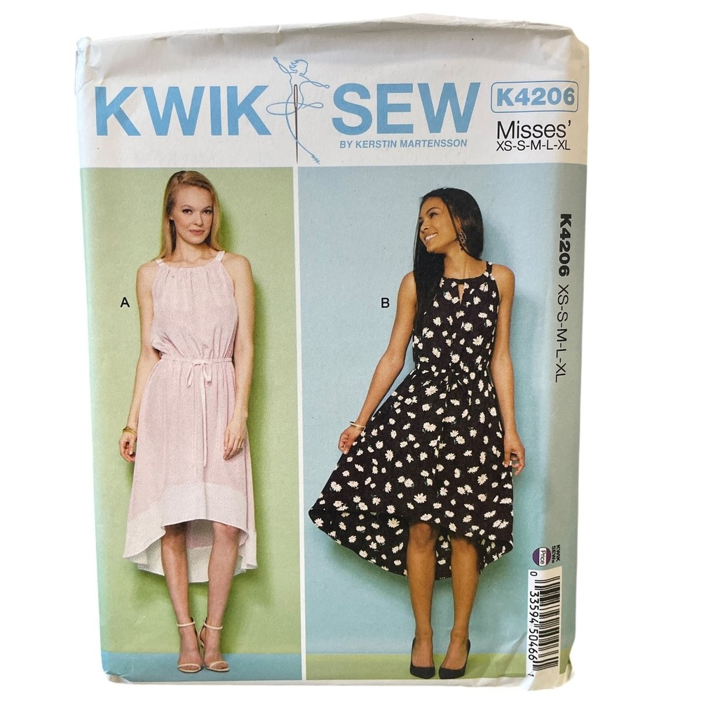 Kwik Sew Sewing Pattern Misses XS-XL K4206 Sleeveless High-Low Dress Uncut FF